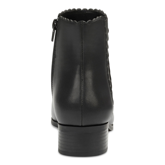 Charter Club Daxi Women's Black Scalloped Round Toe Block Heel Slip On Booties - Picture 2 of 8